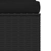 vidaXL Garden Middle Sofa Black PE rattan, powder-coated steel, plastic