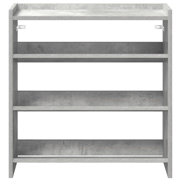 vidaXL Shoe Rack Concrete gray Engineered wood Slim Shoe Rack
