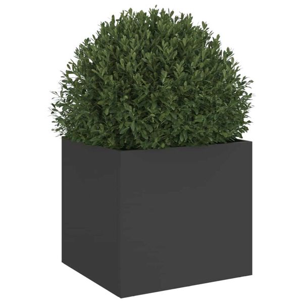vidaXL Planter Black Cold-rolled steel Small Decorative Inlays Planter