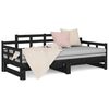vidaXL Day Bed Black Solid pine wood 2x