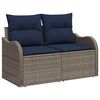 vidaXL Garden Sofa Set with Cushion 3 pcs Grey Poly Rattan