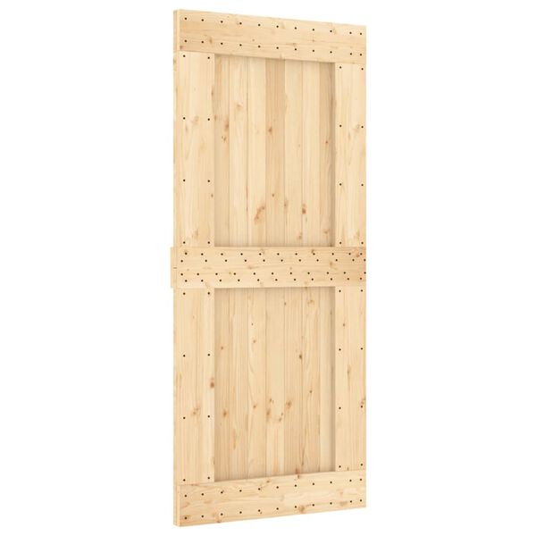 vidaXL Sliding Door with Hardware Set 35.4x82.7" Solid Wood Pine