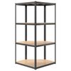 vidaXL 4-Layer Shelves 2 pcs Anthracite Steel&Engineered Wood