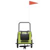 vidaXL Pet Bike Trailer Green and Black Oxford fabric, Iron, PVC