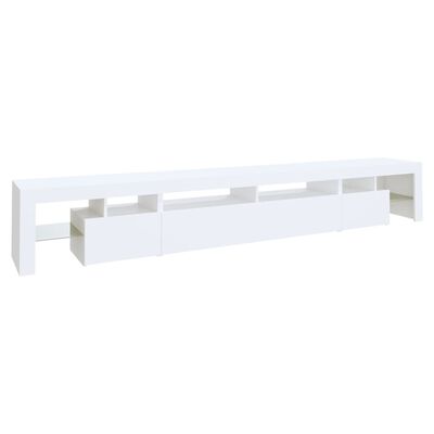 vidaXL TV Stand with LED Lights White 102.4"x14.4"x15.7"