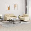 vidaXL Sofa Set Cream 100% polyester, metal, textilene, plywood 2-Seater