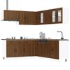 vidaXL Kitchen Cabinet Set Brown Oak Engineered wood and glass Large