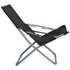 vidaXL Folding Beach Chairs 2 pcs Fabric Black