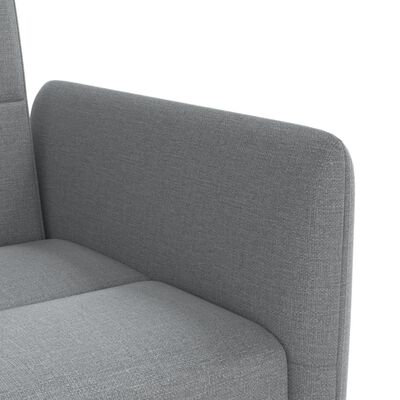 vidaXL Sofa Bed with Cup Holders Light Gray Fabric