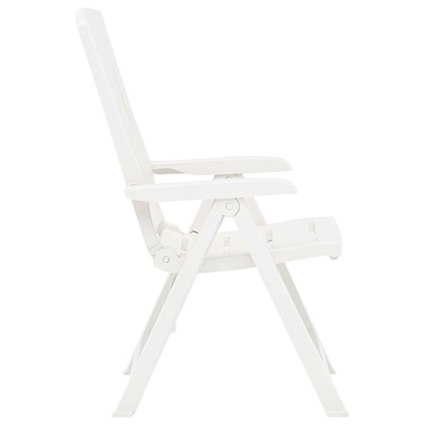 vidaXL Garden Chair Set of 2 White Plastic Medium Foldable