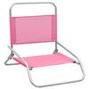vidaXL Beach Chair Set of 2 Pink Oxford fabric with PE coating, steel