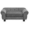 vidaXL Dog Sofa Dark Grey Plush (80% polyester, 20% cotton), solid fir wood