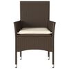 vidaXL Patio Chairs with Cushions 2 pcs Brown Poly Rattan