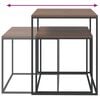 vidaXL Coffee Table Set Set of 2 Black and brown Engineered wood and iron