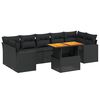 vidaXL Garden Sofa Set Black PE rattan Large Adjustable Armrests