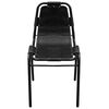 vidaXL Dining Chair Set of 2 Black Real Leather, Lacquered Steel