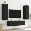 vidaXL TV Wall Cabinet Black Engineered Wood Medium TV Wall Cabinet