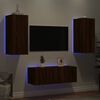 vidaXL TV Wall Unit Brown oak Engineered wood Standard TV Wall Unit