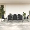 vidaXL Garden Dining Set Black Powder-coated steel Large