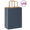 vidaXL Paper Bags 50 pcs with Handles Blue 21x11x28 cm