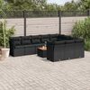 vidaXL Garden Sofa Set Black Poly Rattan Large Modular Garden Sofa Set