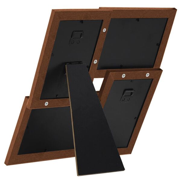 vidaXL Photo Frame Dark Brown MDF Small Collage Photo Frame