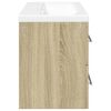 vidaXL Bathroom Furniture Set Sonoma oak and white Engineered wood, Ceramic