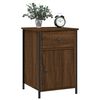vidaXL Bedside Cabinet Set of 2 Brown Oak Engineered Wood, Iron Medium