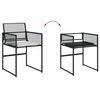vidaXL Garden Dining Set Black, Cream White Poly Rattan, Steel, Glass