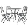 vidaXL Garden Dining Set Anthracite Expanded metal mesh Medium Foldable