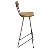 vidaXL Bar Stool Natural teak, Black Solid teak wood, Iron Standard