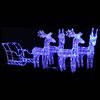vidaXL Reindeer And Sleigh Christmas Decoration Blue Acrylic, PVC, Steel