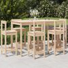 vidaXL Garden Bar Set Natural Pine Solid Pine Wood Large Footrest