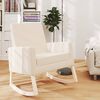 vidaXL Rocking Chair Cream 100% polyester, solid rubber wood, plywood