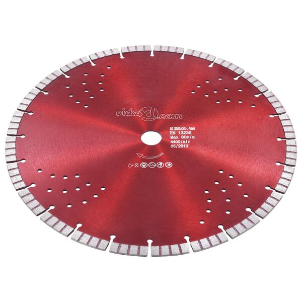 vidaXL Diamond Cutting Disc with Turbo and Holes Steel 13.78 "