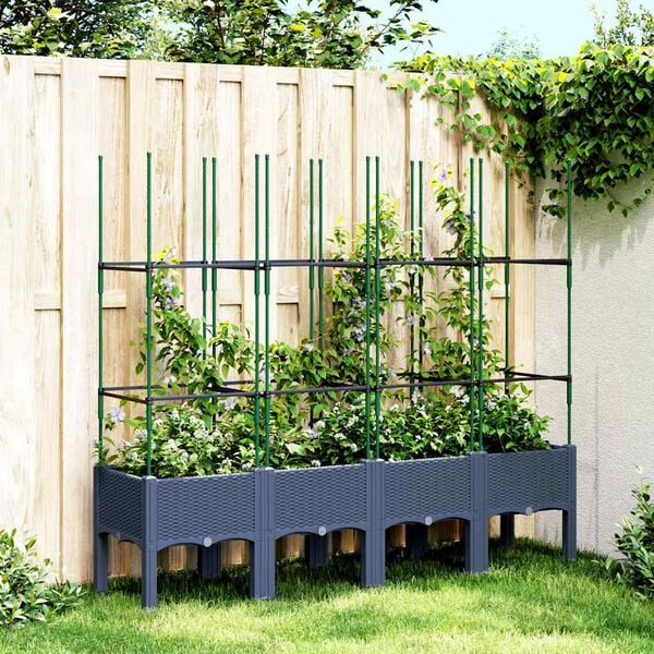 vidaXL Garden Planter Blue grey Polypropylene Large Durable