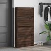 vidaXL Shoe Cabinet Brown Oak Engineered Wood Tall Storage