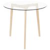vidaXL Dining Table Clear and natural oak Tempered glass and solid oak wood