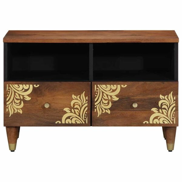 vidaXL TV Cabinet with Drawer Honey Brown 27.56 x 12.99 x 18.11 in