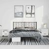 vidaXL Bed Frame Black Powder-Coated Steel King Bed Frame Rectangular