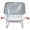 vidaXL Wheelbarrow Silver, Red Galvanized Steel, Plastic Large Durable