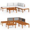 vidaXL Garden Lounge Set Cream and Wood Brown Solid Acacia Wood