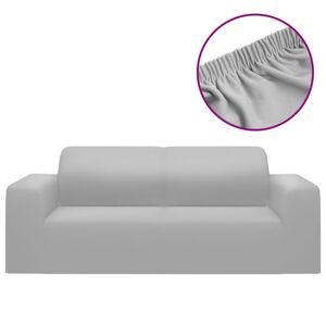 vidaXL Couch Slipcover Grey 100% Polyester jersey 2-Seater