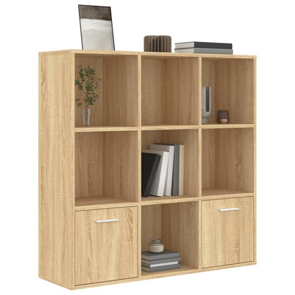 vidaXL Cabinet Sonoma Oak Engineered Wood Medium Bookshelf Rectangular