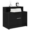 vidaXL Bedside Cabinet Black Oak Engineered wood 20.1x12.2x18.5 in