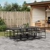vidaXL Garden Dining Set Black, Cream White Poly Rattan, Steel, Glass