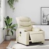 vidaXL Electric Massage Recliner Chair Cream Faux Leather