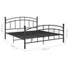 vidaXL Bed Frame Black Powder-coated metal Double Durable Bed Frame