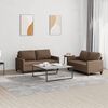 vidaXL Sofa Set Brown Fabric (100% polyester), metal, textilene, plywood