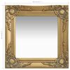 vidaXL Wall Mirror Gold Wood, glass, engineered wood 15.7x15.7 in